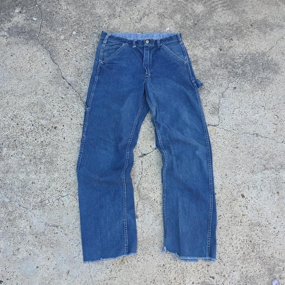 Vintage 60s Carters Watch the Wear Distressed Denim Jeans USA
